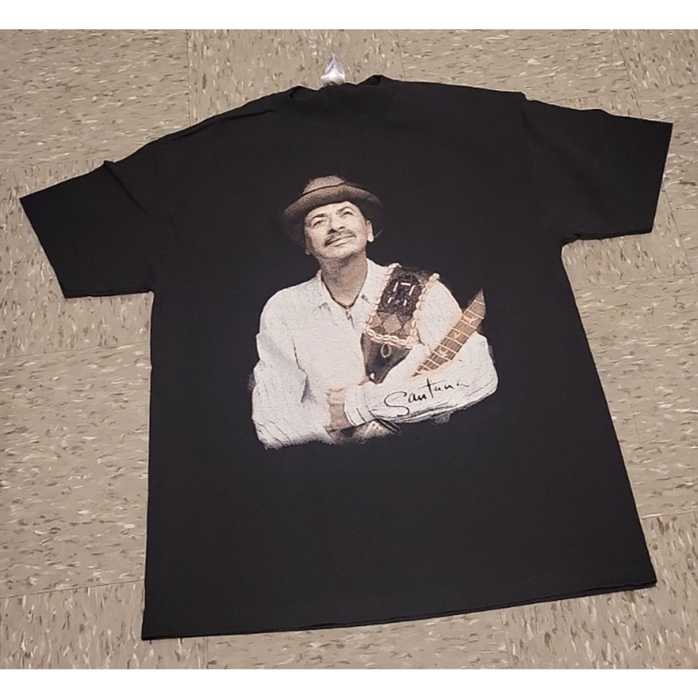 CARLOS SANTANA Todo Es Uno 2003 Tour VTG RARE 2-Sided Concert T-SHIRT L Black